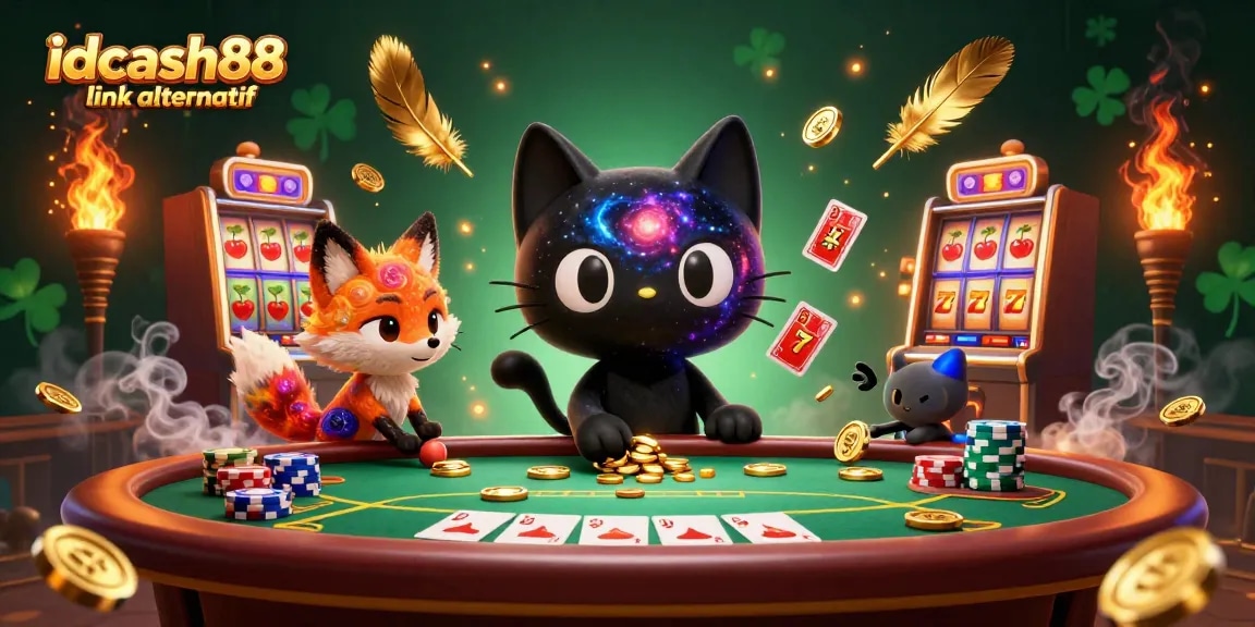 Experience thrilling gameplay at idcash88 link alternatif with a vibrant casino scene featuring unique characters and engaging dynamics.