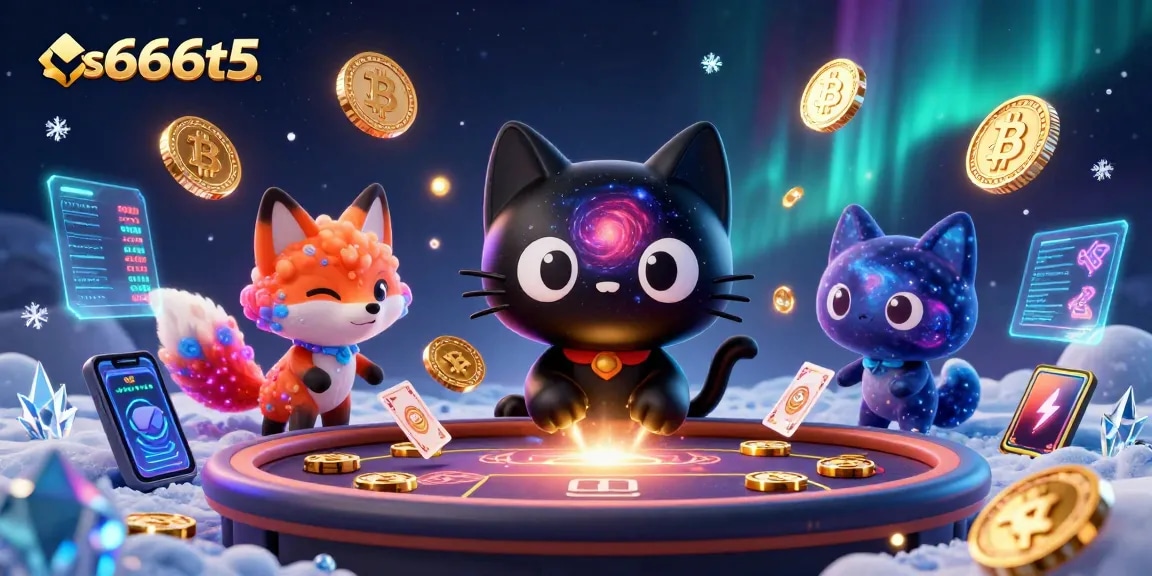 Experience the thrilling s666t5 cosmic casino as a black hole cat pulls in golden chips and cards.