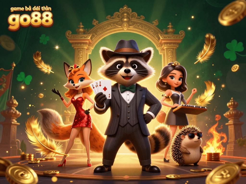 Experience game bài đổi thưởng go88 with a royal flush and sparkling casino elements in 3D.