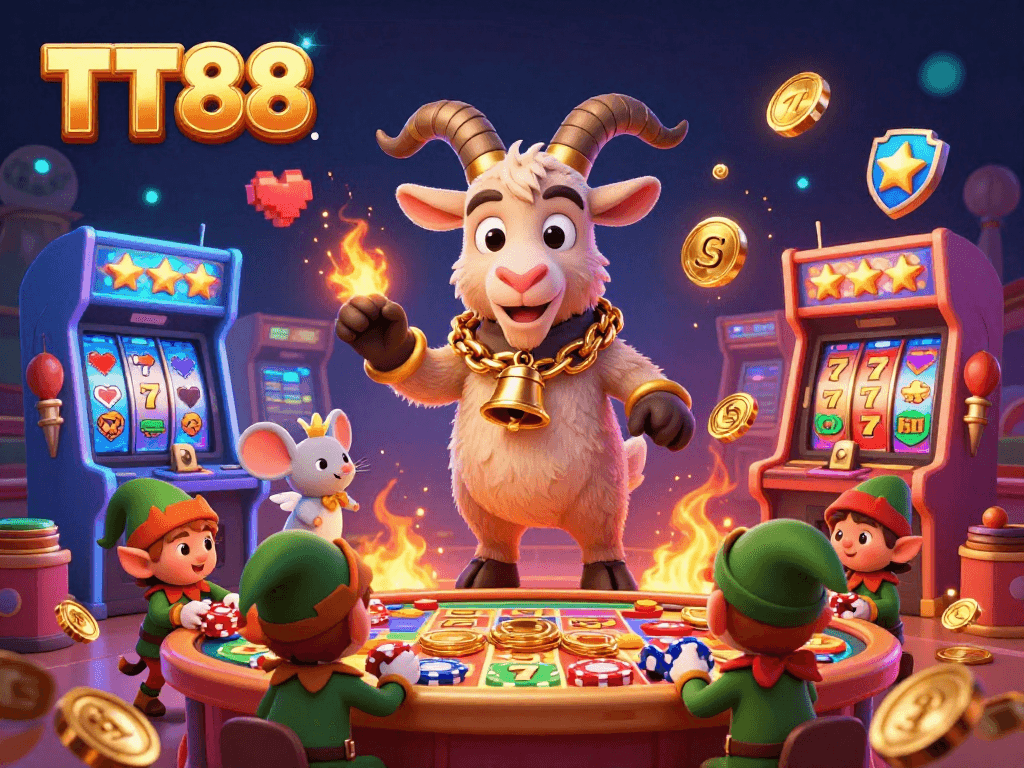 TT88 engages players in an exciting casino atmosphere with fun characters and vibrant game elements.