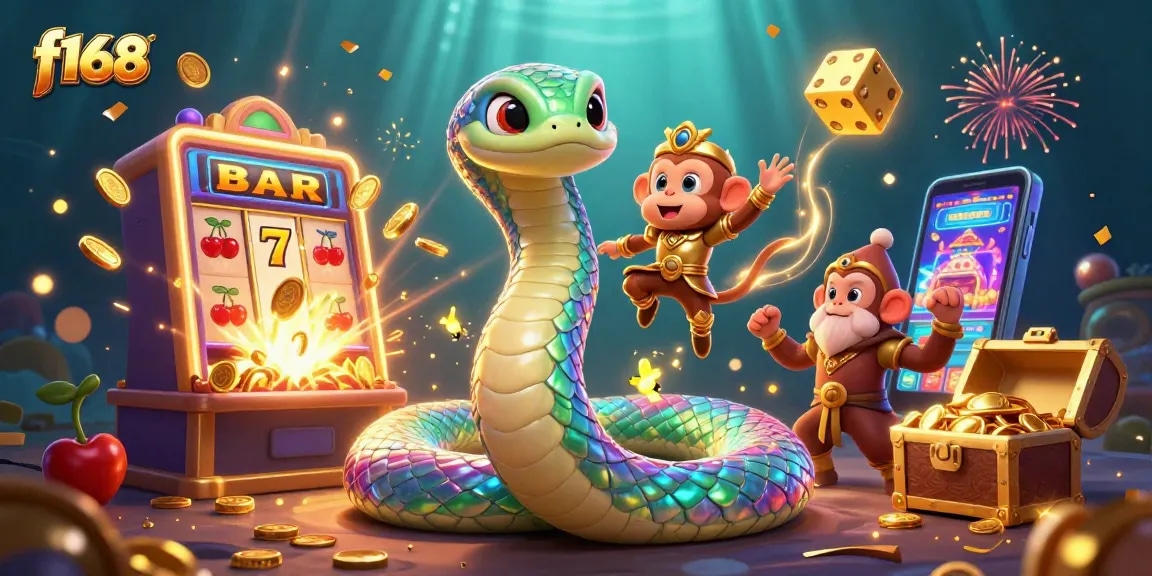 Experience thrilling games at f168 with vibrant jackpot and lively characters in a stunning 3D scene.