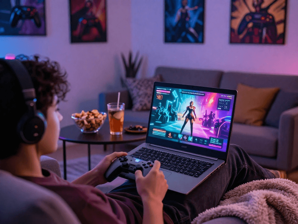 Engaging adult gaming setup showcasing lewdspot with vibrant erotic game interface.