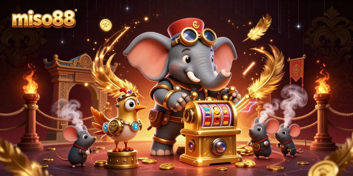 Miso88 shines as a premier online gaming platform, featuring steampunk characters and engaging casino elements in action.