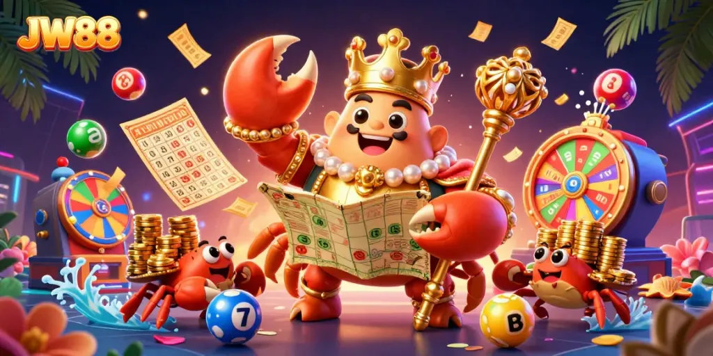 JW88's vibrant casino scene showcasing fun winning moments with colorful elements and excitement.