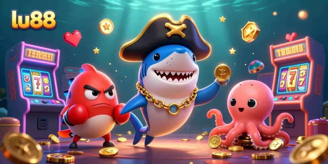 Experience thrilling gameplay at lu88 with a colorful underwater casino adventure featuring characters and exciting slots.