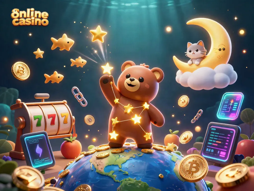 Experience the thrill of an online casino with vibrant characters and dynamic elements representing winning strategies.