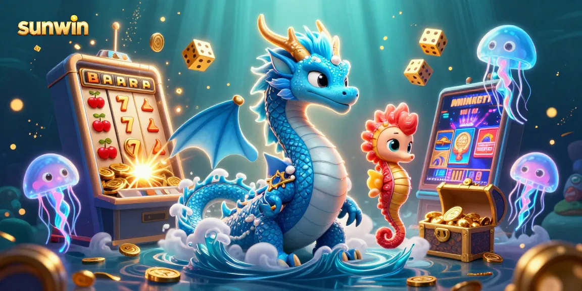 Win big with sunwin in a vibrant casino adventure featuring a majestic dragon and exciting games.