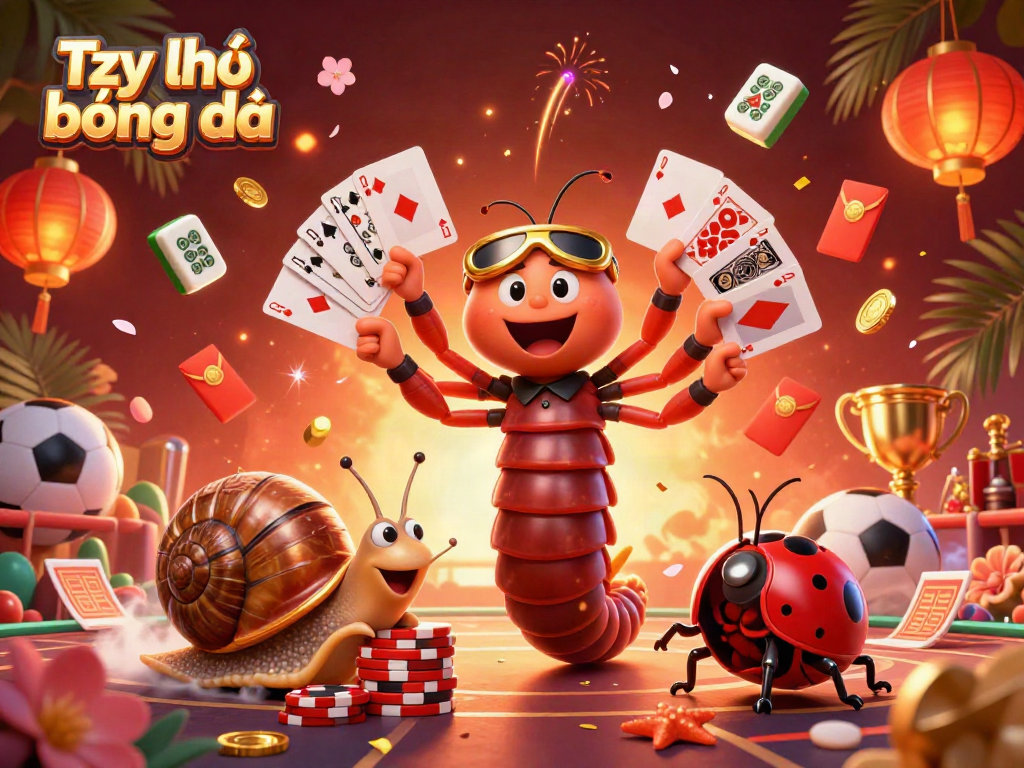 Engaging illustration showcasing Tỷ lệ bóng đá with animated characters and vibrant gambling elements.