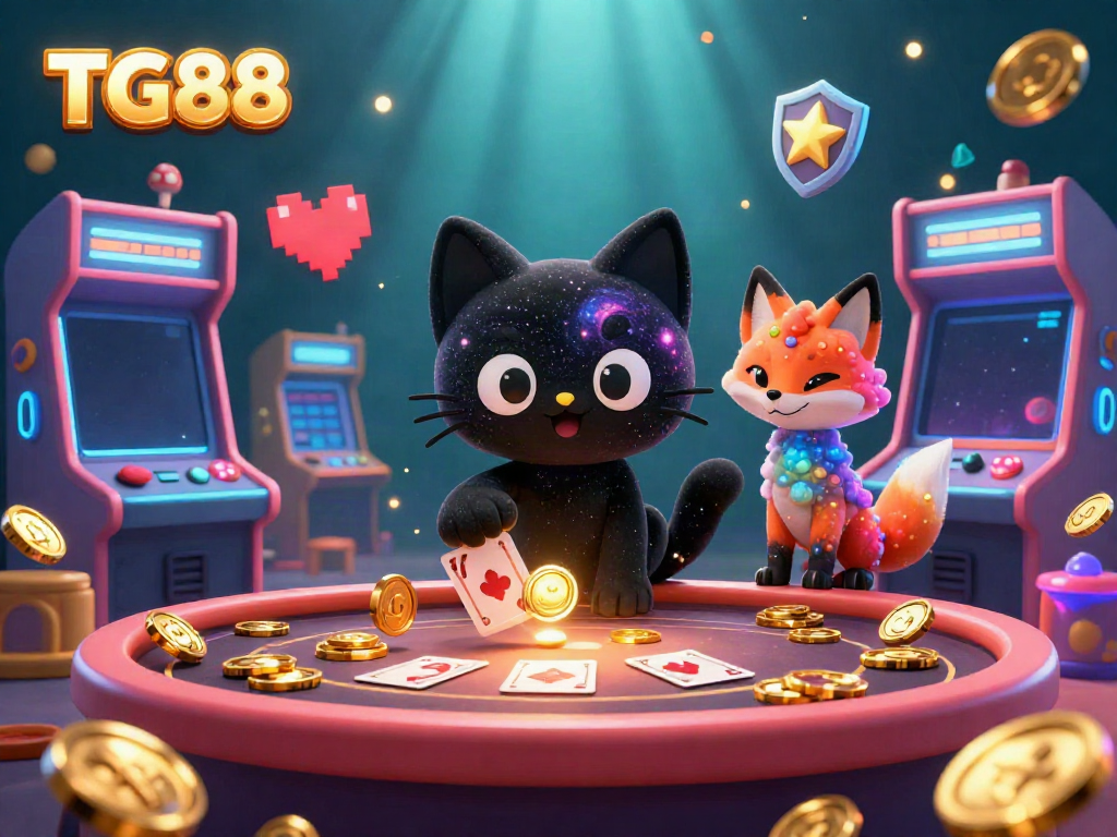Experience thrilling gameplay with TG88 in this vibrant casino-themed digital illustration.