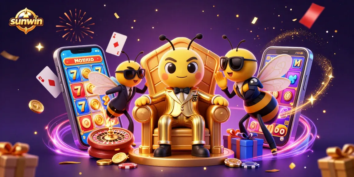 Experience thrilling gaming with sunwin in this exciting casino-themed illustration.