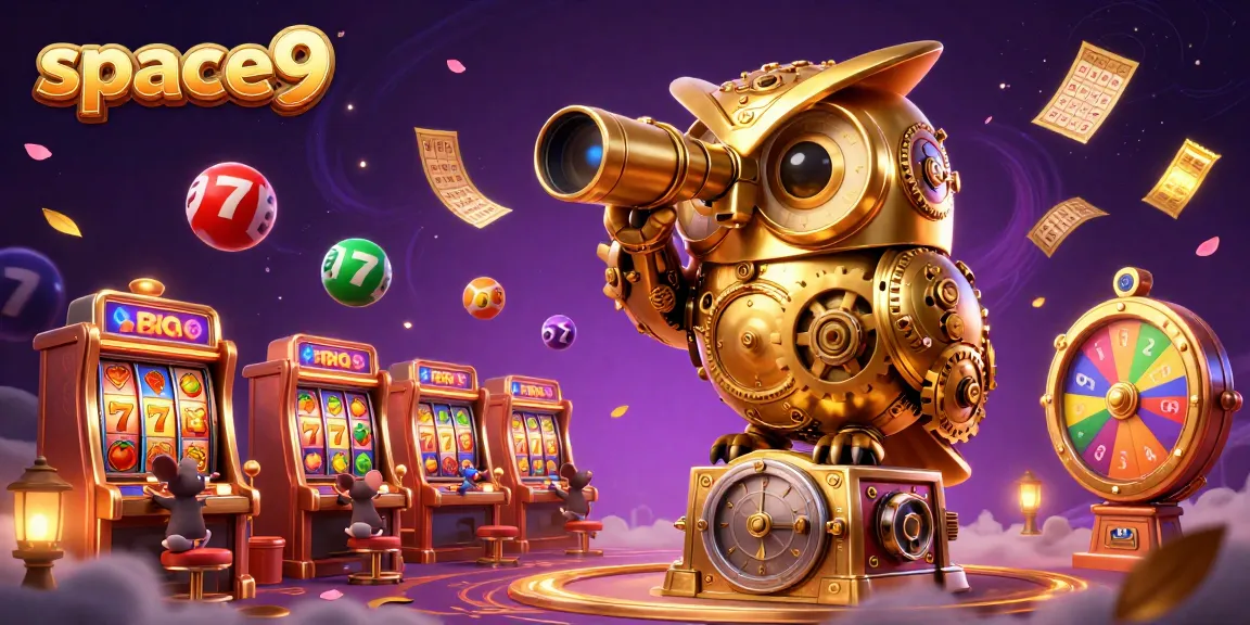 Experience thrilling gameplay at Space9 Casino with vibrant characters and exciting game elements, all in a high-detailed 3D illustration.