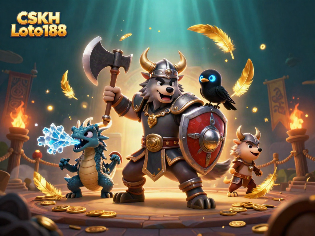 Engage with the thrilling world of CSKH Loto188 through this dynamic, vibrant casino scene.