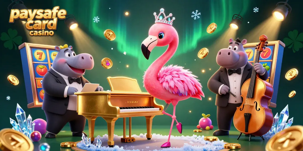 Erlebe die Aufregung in einem Paysafe Card Casino mit einer lebendigen 3D-Szene von Charakteren und Spielelementen!