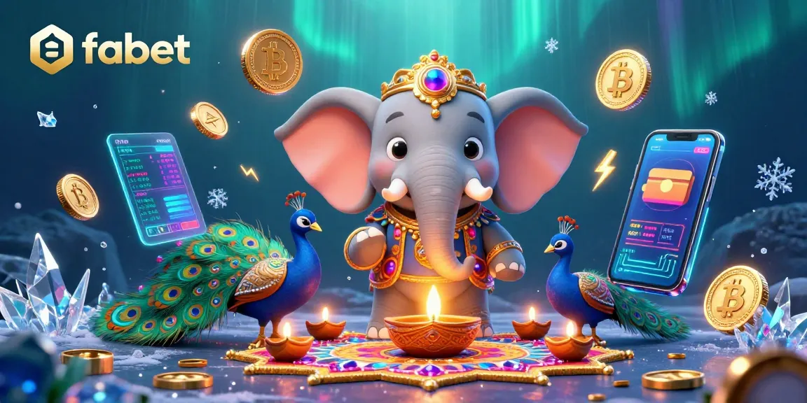 Engage with fabet's vibrant casino environment featuring unique characters and cryptocurrency elements.
